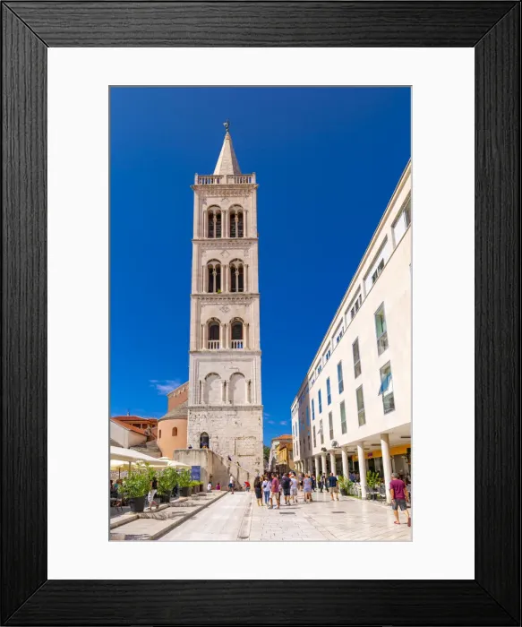 Framed Print : View of busy restaurant and Cathedral of St Framed Print : View of busy restaurant and Cathedral of St