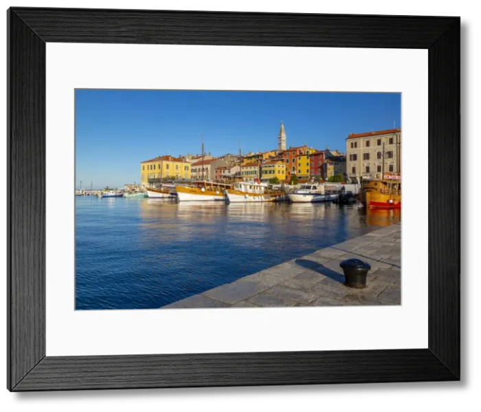 Framed Print : View of harbour and the old town with the Cathedral of St. Euphemia, Rovinj, Istria Framed Print : View of harbour and the old town with the Cathedral of St. Euphemia, Rovinj, Istria