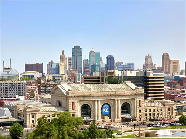 Downtown skyline of Kansas City and Union Station, Kansas City, Missouri, United States