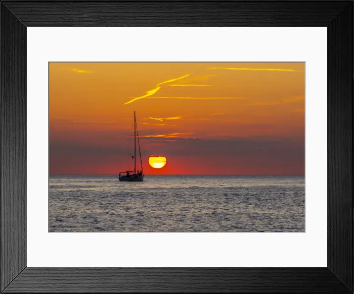 Framed Print : View of sunset and sailboat on Adriatic Sea from the old town, Rovinj, Istria, Croatia Framed Print : View of sunset and sailboat on Adriatic Sea from the old town, Rovinj, Istria, Croatia
