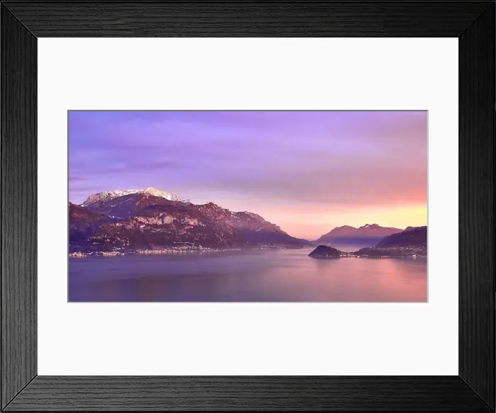 Framed Print : Bellagio and Varenna viewed from Menaggio on the western shore of Lake Como at sunset Framed Print : Bellagio and Varenna viewed from Menaggio on the western shore of Lake Como at sunset