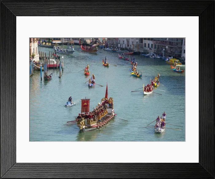 Framed Print : The boats of the historical procession for the historical Regatta on the Grand Canal Framed Print : The boats of the historical procession for the historical Regatta on the Grand Canal