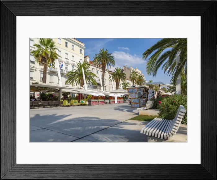 Framed Print : View of buildings and cafes on the Promenade, Split, Dalmatian Coast, Croatia, Europe Framed Print : View of buildings and cafes on the Promenade, Split, Dalmatian Coast, Croatia, Europe