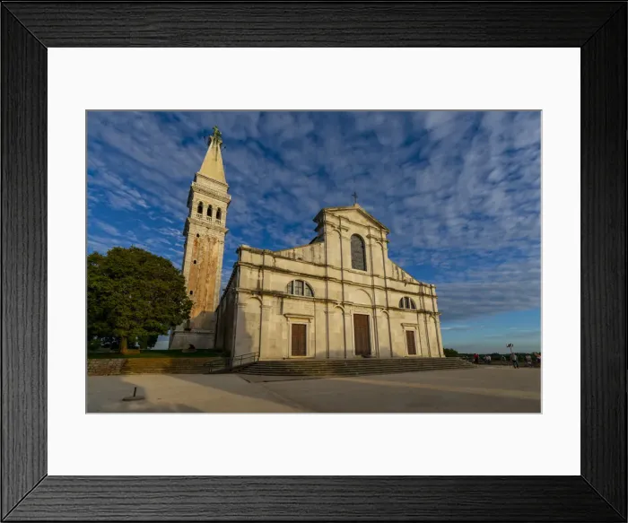 Framed Print : View of Cathedral of St. Euphemia at sunset, Rovinj, Istria, Croatia, Adriatic, Europe Framed Print : View of Cathedral of St. Euphemia at sunset, Rovinj, Istria, Croatia, Adriatic, Europe