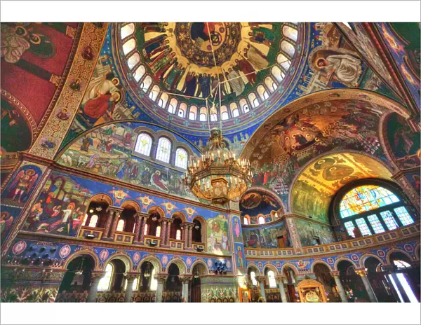 Frescoes, Holy Trinity Cathedral, founded 1902, Sibiu, Transylvania Region, Romania