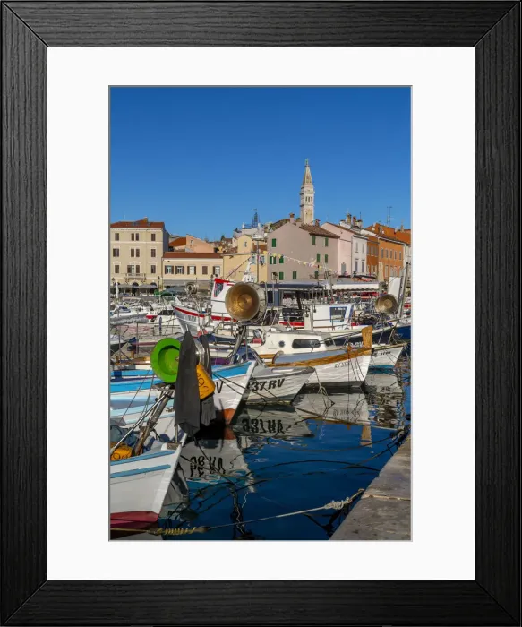 Framed Print : View of harbour and the old town with the Cathedral of St. Euphemia, Rovinj, Istria Framed Print : View of harbour and the old town with the Cathedral of St. Euphemia, Rovinj, Istria