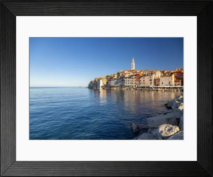 Framed Print : View of harbour and the old town with the Cathedral of St. Euphemia, Rovinj, Istria Framed Print : View of harbour and the old town with the Cathedral of St. Euphemia, Rovinj, Istria