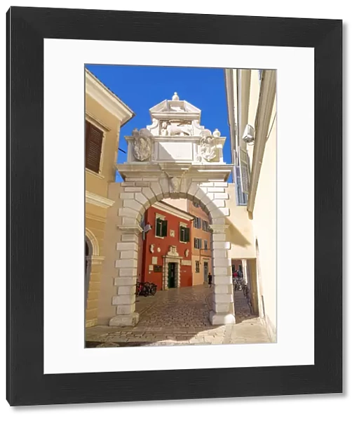 View of Venetian Balbi Gate in the Old Town of Rovinj, Croatian Adriatic Sea, Istria