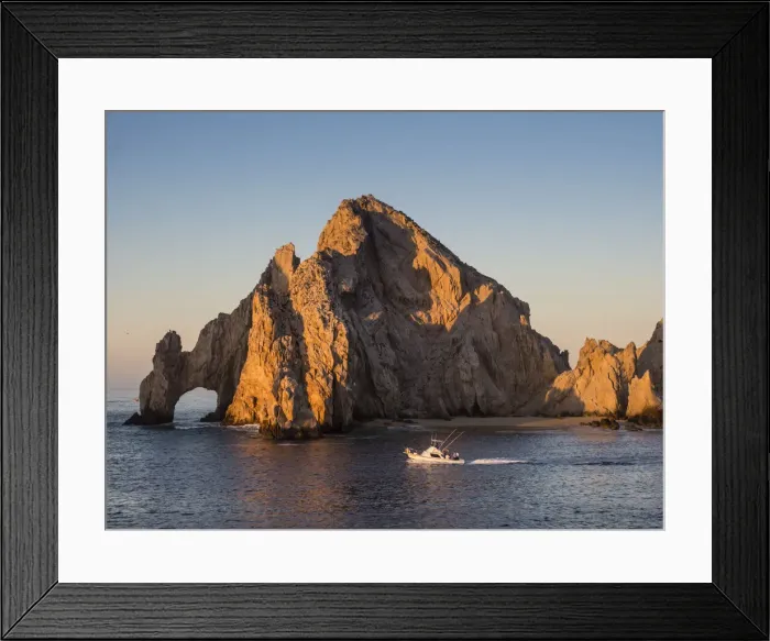Framed Print : Sunrise light paints Lands End at Cabo San Lucas, Baja California Sur, Mexico, North Framed Print : Sunrise light paints Lands End at Cabo San Lucas, Baja California Sur, Mexico, North