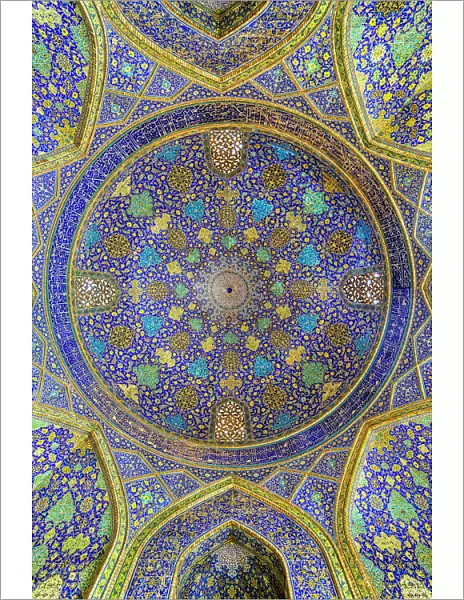 Iwan, Dome, Masjed-e Imam Mosque, Maydam-e Iman square, Esfahan, Iran, Middle East