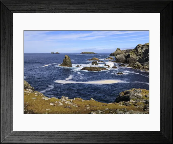 Framed Print : Isle of Fethaland, frothy sea, stacks, cliffs, Isle of Gruney, Ramna Stacks, North Roe Framed Print : Isle of Fethaland, frothy sea, stacks, cliffs, Isle of Gruney, Ramna Stacks, North Roe