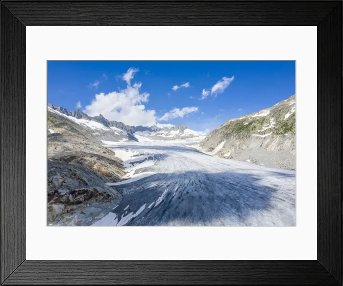 Framed Print : Ice tongue of Rhone Glacier in summer, Gletsch, Canton of Valais, Switzerland, Europe Framed Print : Ice tongue of Rhone Glacier in summer, Gletsch, Canton of Valais, Switzerland, Europe