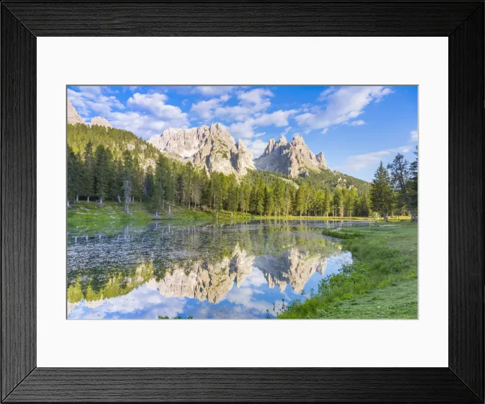 Framed Print : Lake Anturno and Cadini Mountains, UNESCO World Heritage Site, Province of Belluno Framed Print : Lake Anturno and Cadini Mountains, UNESCO World Heritage Site, Province of Belluno
