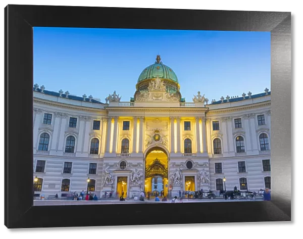 Hofburg Palace at dusk, Vienna, Austria, Europe