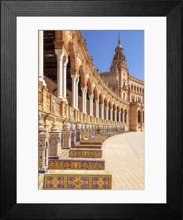 Framed Print : Ceramic tiles in the alcoves and arches of the Plaza de Espana, Maria Luisa Park, Seville Framed Print : Ceramic tiles in the alcoves and arches of the Plaza de Espana, Maria Luisa Park, Seville