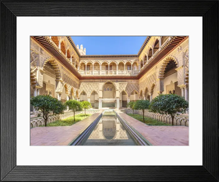 Framed Print : Patio de las Doncellas (The Courtyard of the Maidens), Real Alcazar (Royal Palace) Framed Print : Patio de las Doncellas (The Courtyard of the Maidens), Real Alcazar (Royal Palace)