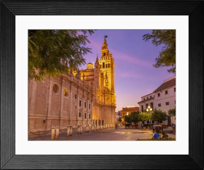 Framed Print : Seville Cathedral of Saint Mary of the See, and La Giralda bell tower at sunset, UNESCO Framed Print : Seville Cathedral of Saint Mary of the See, and La Giralda bell tower at sunset, UNESCO