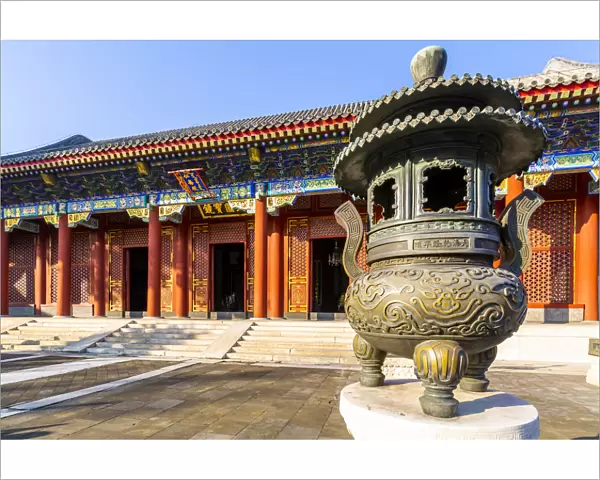 View of ornate buildings in The Summer Palace, UNESCO World Heritage Site, Beijing