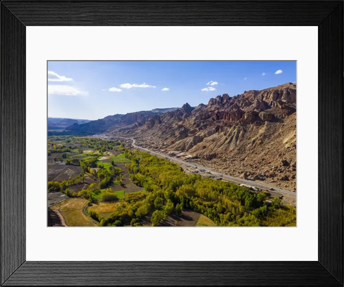 Framed Print : Aerial by drone of Shahr-e Zuhak. the red city, Bamyan, Afghanistan, Asia Framed Print : Aerial by drone of Shahr-e Zuhak. the red city, Bamyan, Afghanistan, Asia
