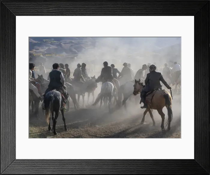 Framed Print : Men practising a traditional Buzkashi game, Yaklawang, Afghanistan, Asia Framed Print : Men practising a traditional Buzkashi game, Yaklawang, Afghanistan, Asia