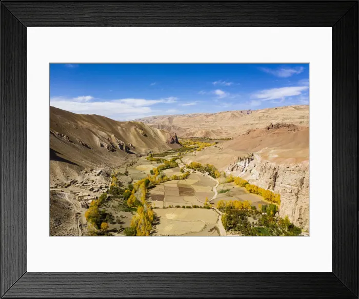 Framed Print : Fertile valley near Yakawlang province, Bamyan, Afghanistan, Asia