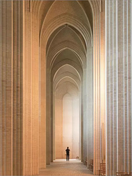 Interior of Grundvigs Church, Bispebjerg, Copenhagen, Denmark, Scandinavia, Europe
