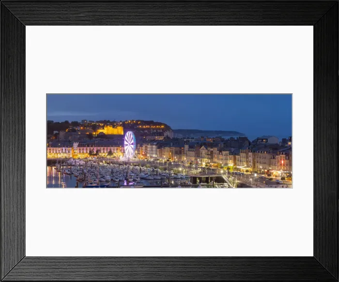 Framed Print : Dieppe harbour waterfront marina panorama at dusk, Dieppe, Seine-Maritime, Normandy Framed Print : Dieppe harbour waterfront marina panorama at dusk, Dieppe, Seine-Maritime, Normandy