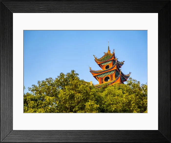 Framed Print : View of Shi Baozhai Pagoda on Yangtze River near Wanzhou, Chongqing, People s Framed Print : View of Shi Baozhai Pagoda on Yangtze River near Wanzhou, Chongqing, People s