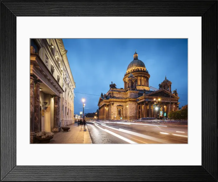 Framed Print : Exterior of St. Isaacs Cathedral at night, UNESCO World Heritage Site, St Framed Print : Exterior of St. Isaacs Cathedral at night, UNESCO World Heritage Site, St
