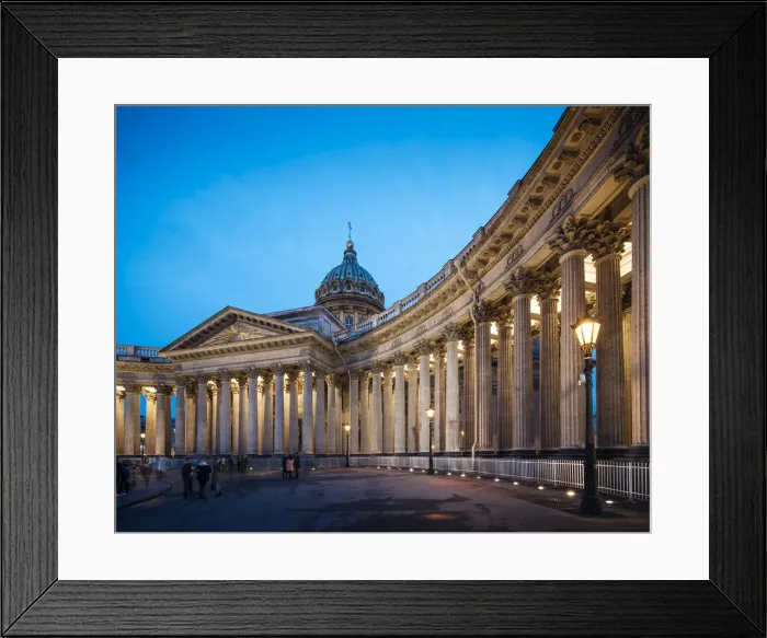 Framed Print : Exterior of Cathedral of Our Lady of Kazan at night, UNESCO World Heritage Site, St Framed Print : Exterior of Cathedral of Our Lady of Kazan at night, UNESCO World Heritage Site, St
