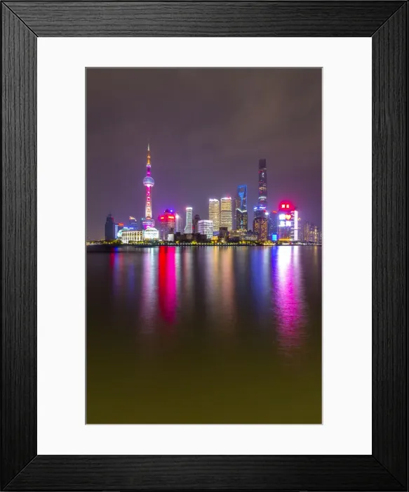 Framed Print : View of Pudong Skyline and Huangpu River from the Bund, Shanghai, China, Asia Framed Print : View of Pudong Skyline and Huangpu River from the Bund, Shanghai, China, Asia