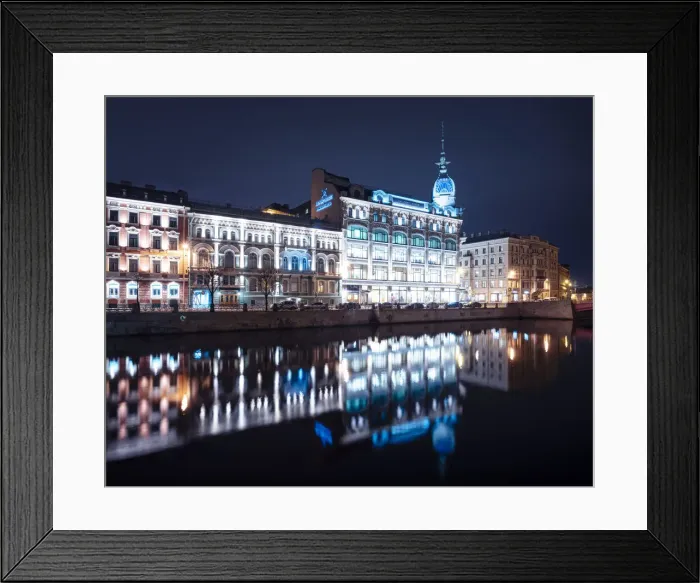 Framed Print : Au Pont Rouge Department Store at night, St. Petersburg, Leningrad Oblast, Russia, Europe Framed Print : Au Pont Rouge Department Store at night, St. Petersburg, Leningrad Oblast, Russia, Europe