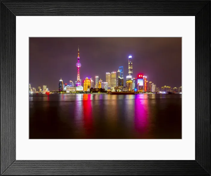 Framed Print : View of Pudong Skyline and Huangpu River from the Bund, Shanghai, China, Asia Framed Print : View of Pudong Skyline and Huangpu River from the Bund, Shanghai, China, Asia