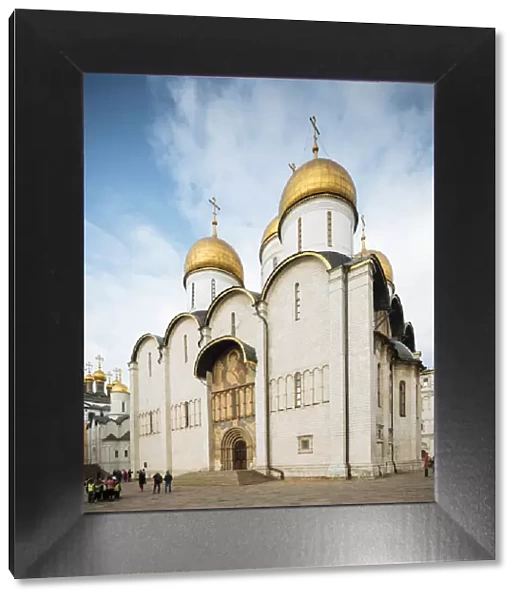 Exterior of Dormition Cathedral, The Kremlin, UNESCO World Heritage Site, Moscow