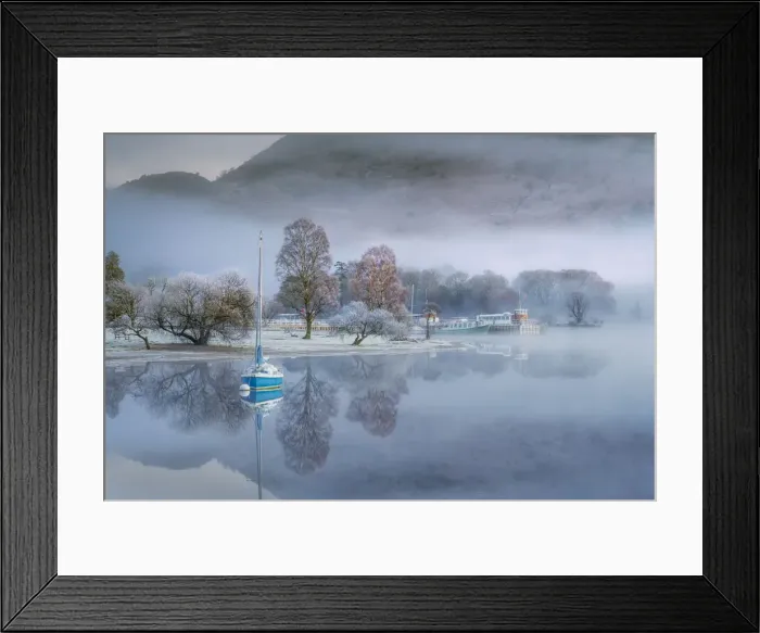 Framed Print : Dawn light over Glenridding on Ullswater, Lake District National Park, UNESCO World Framed Print : Dawn light over Glenridding on Ullswater, Lake District National Park, UNESCO World