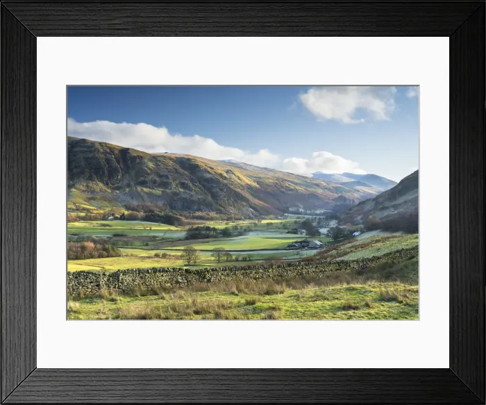 Framed Print : Late afternoon winter sunlight over Threlkeld Knotts from Tewet Tarn, St Framed Print : Late afternoon winter sunlight over Threlkeld Knotts from Tewet Tarn, St