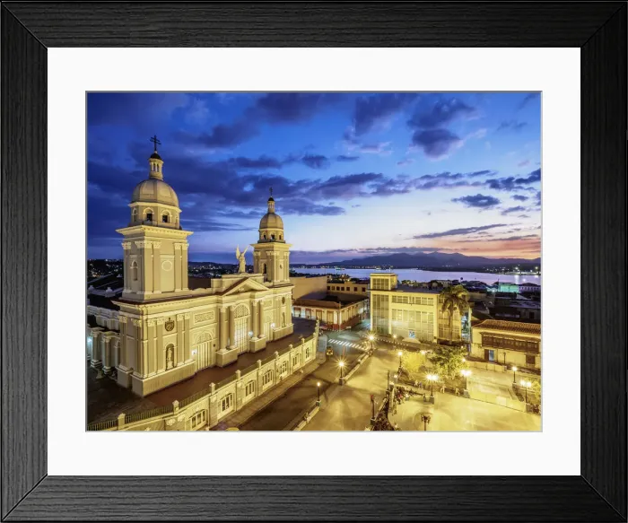 Framed Print : Nuestra Senora de la Asuncion Cathedral at dusk, Parque Cespedes, Santiago de Cuba Framed Print : Nuestra Senora de la Asuncion Cathedral at dusk, Parque Cespedes, Santiago de Cuba