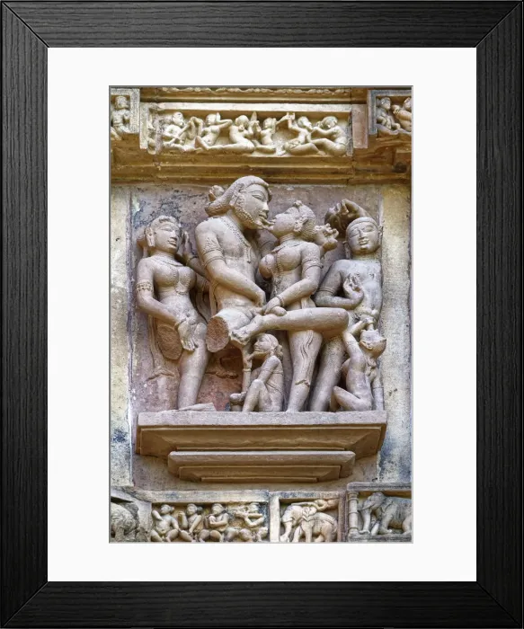 Framed Print : Sculptures on the walls of Lakshmana Temple, Khajuraho Group of Monuments Framed Print : Sculptures on the walls of Lakshmana Temple, Khajuraho Group of Monuments