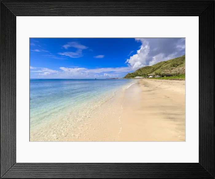 Framed Print : Beautiful beach, turquoise sea, Carambola Beach, South Friars Bay, St. Kitts, St Framed Print : Beautiful beach, turquoise sea, Carambola Beach, South Friars Bay, St. Kitts, St