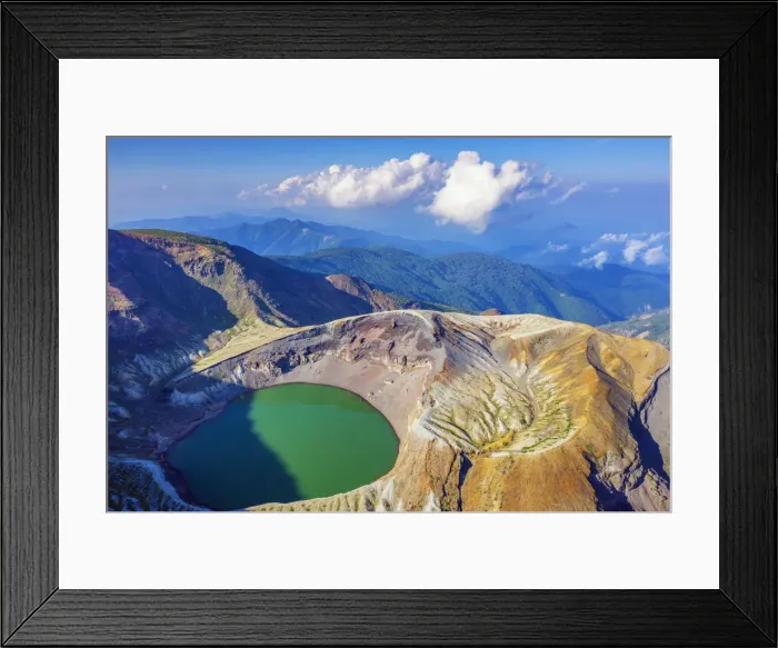 Framed Print : Aerial view of Mount Zao San, Yamagata Prefecture, Honshu, Japan, Asia Framed Print : Aerial view of Mount Zao San, Yamagata Prefecture, Honshu, Japan, Asia