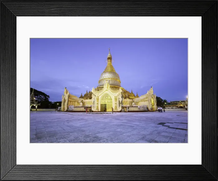 Framed Print : A wide view of Maha Wizaya Pagoda during blue hour, Yangon (Rangoon), Myanmar (Burma) Framed Print : A wide view of Maha Wizaya Pagoda during blue hour, Yangon (Rangoon), Myanmar (Burma)