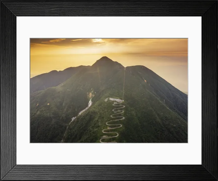 Framed Print : Aerial view of mountain road on Mount Iwaki, Aomori prefecture, Tohoku, Honshu, Japan Framed Print : Aerial view of mountain road on Mount Iwaki, Aomori prefecture, Tohoku, Honshu, Japan