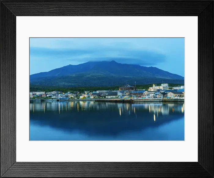 Framed Print : Rishiri island, Rishiri town harbour, Hokkaido, Japan, Asia Framed Print : Rishiri island, Rishiri town harbour, Hokkaido, Japan, Asia