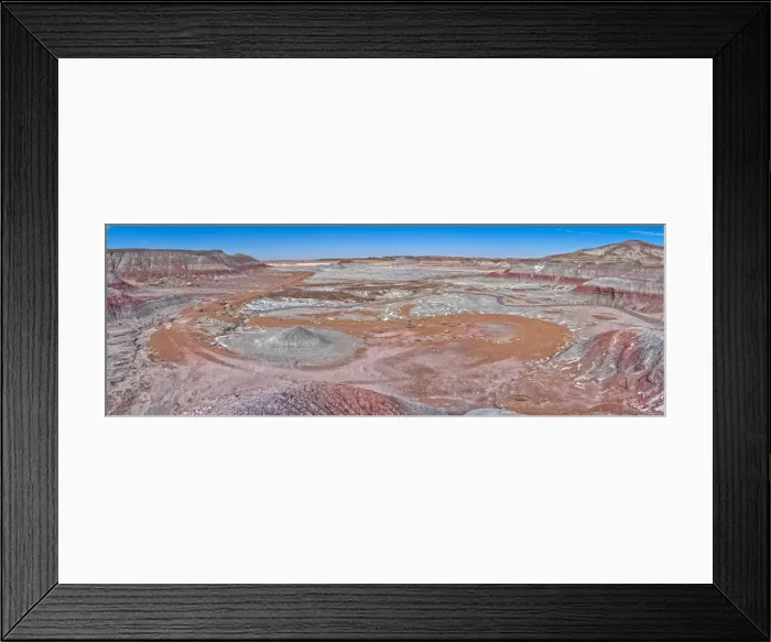 Framed Print : Salt covered hills of Bentonite in the Petrified Forest National Park along the Blue Framed Print : Salt covered hills of Bentonite in the Petrified Forest National Park along the Blue