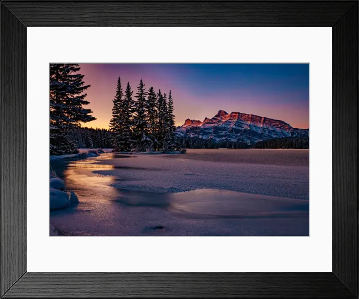 Framed Print : Beautiful sunset on a very cold morning, Banff, Alberta, Canada, North America Framed Print : Beautiful sunset on a very cold morning, Banff, Alberta, Canada, North America