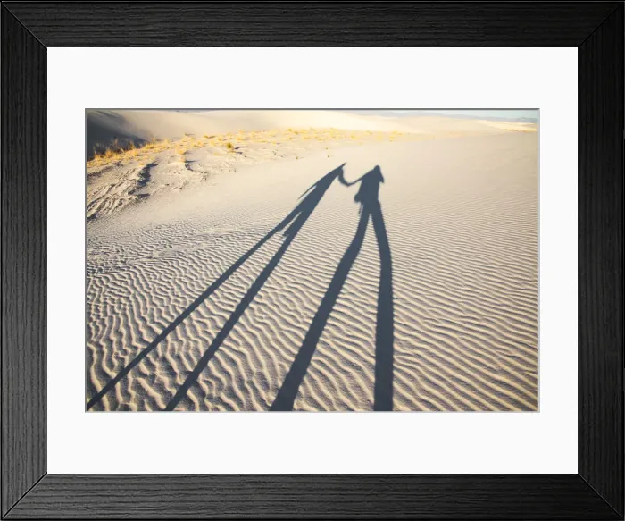 Framed Print : Two dorks playing with shadows in White Sands National Park, New Mexico Framed Print : Two dorks playing with shadows in White Sands National Park, New Mexico