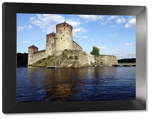 Olavinlinna Castle, a 15th-century three-tower castle in Savonlinna, Finland, Europe