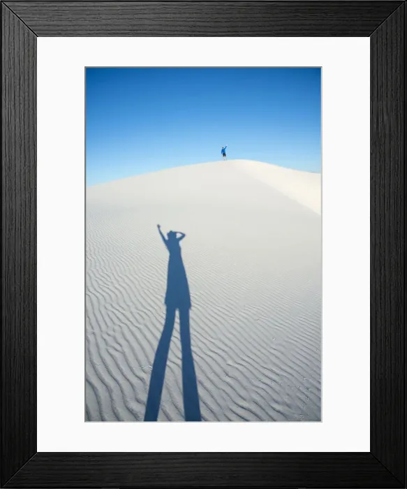 Framed Print : Two dorks playing with shadows in White Sands National Park, New Mexico Framed Print : Two dorks playing with shadows in White Sands National Park, New Mexico