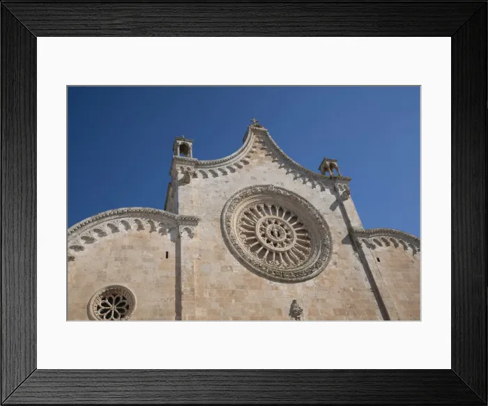 Framed Print : The rose window on the Cathedral of Santa Maria dell Assunzione in Ostuni, Puglia, Italy Framed Print : The rose window on the Cathedral of Santa Maria dell Assunzione in Ostuni, Puglia, Italy