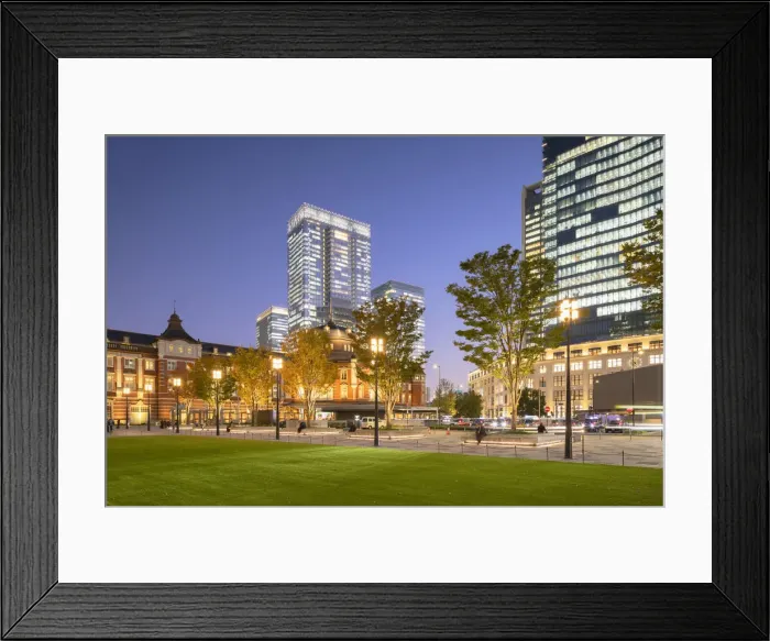 Framed Print : Tokyo Station and skyscrapers of Marunouchi at dusk, Tokyo, , Honshu, Japan, Asia Framed Print : Tokyo Station and skyscrapers of Marunouchi at dusk, Tokyo, , Honshu, Japan, Asia